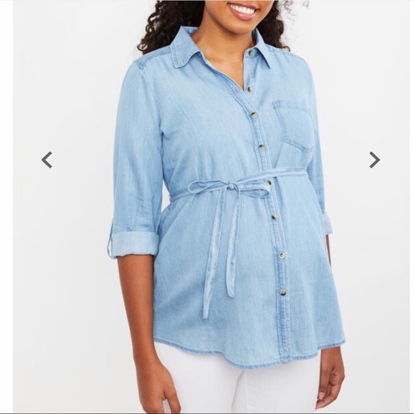 Motherhood Maternity Tops - Motherhood maternity chambray long sleeve